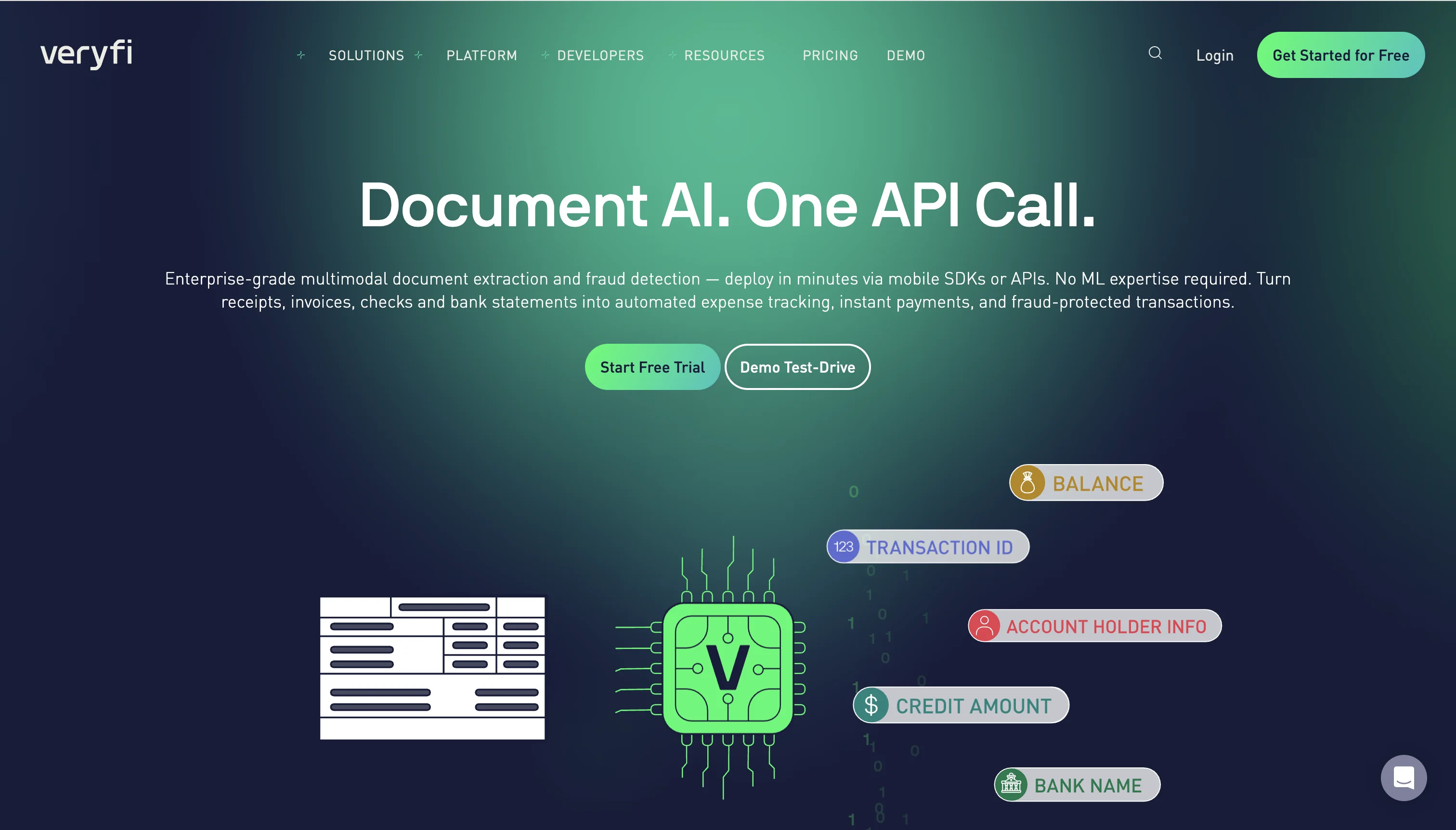 Veryfi website screenshot