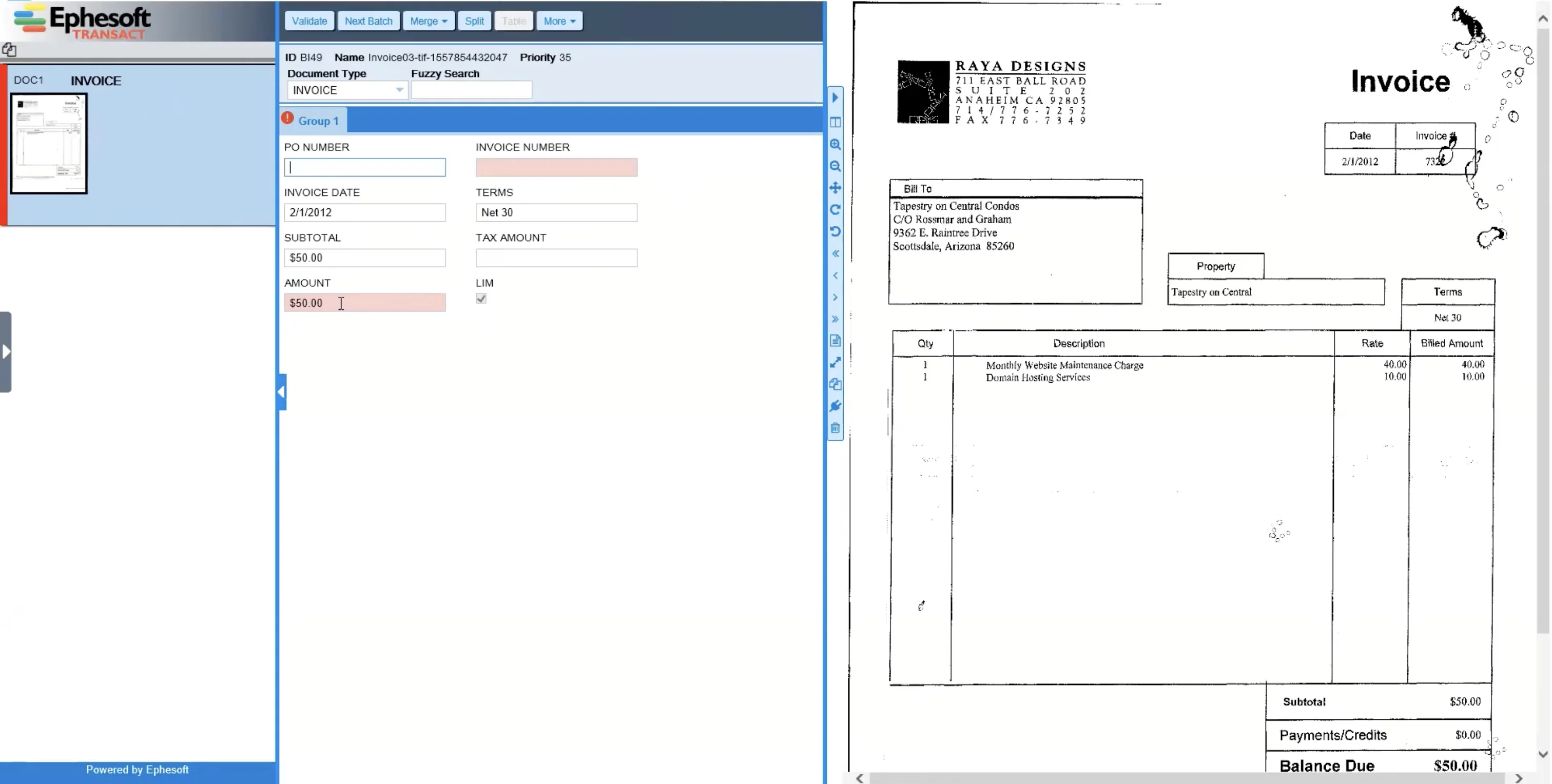 Ephesoft Transact – Intelligente Dokumentenklassifizierung und -extraktion