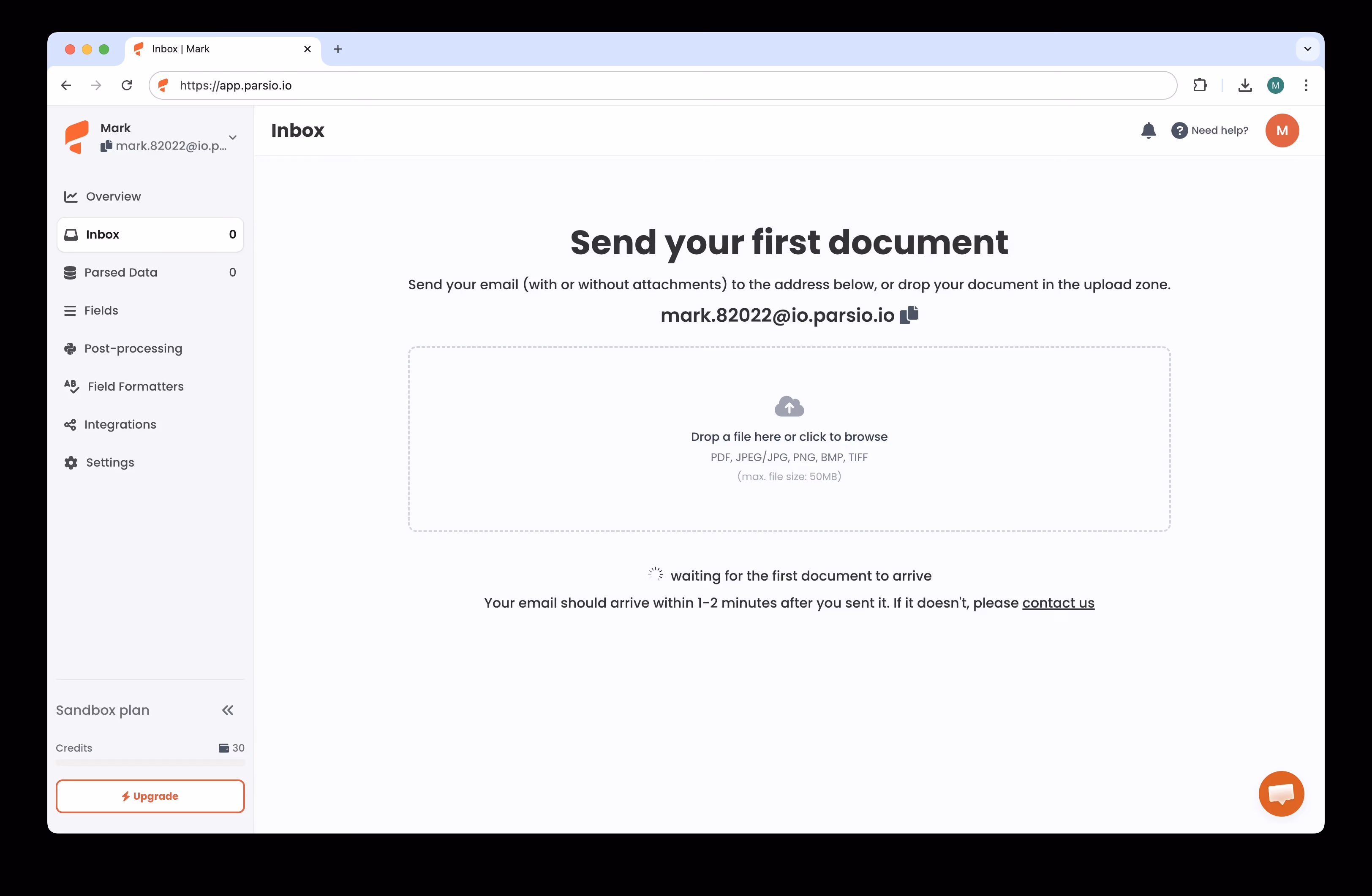 Parsio Dashboard