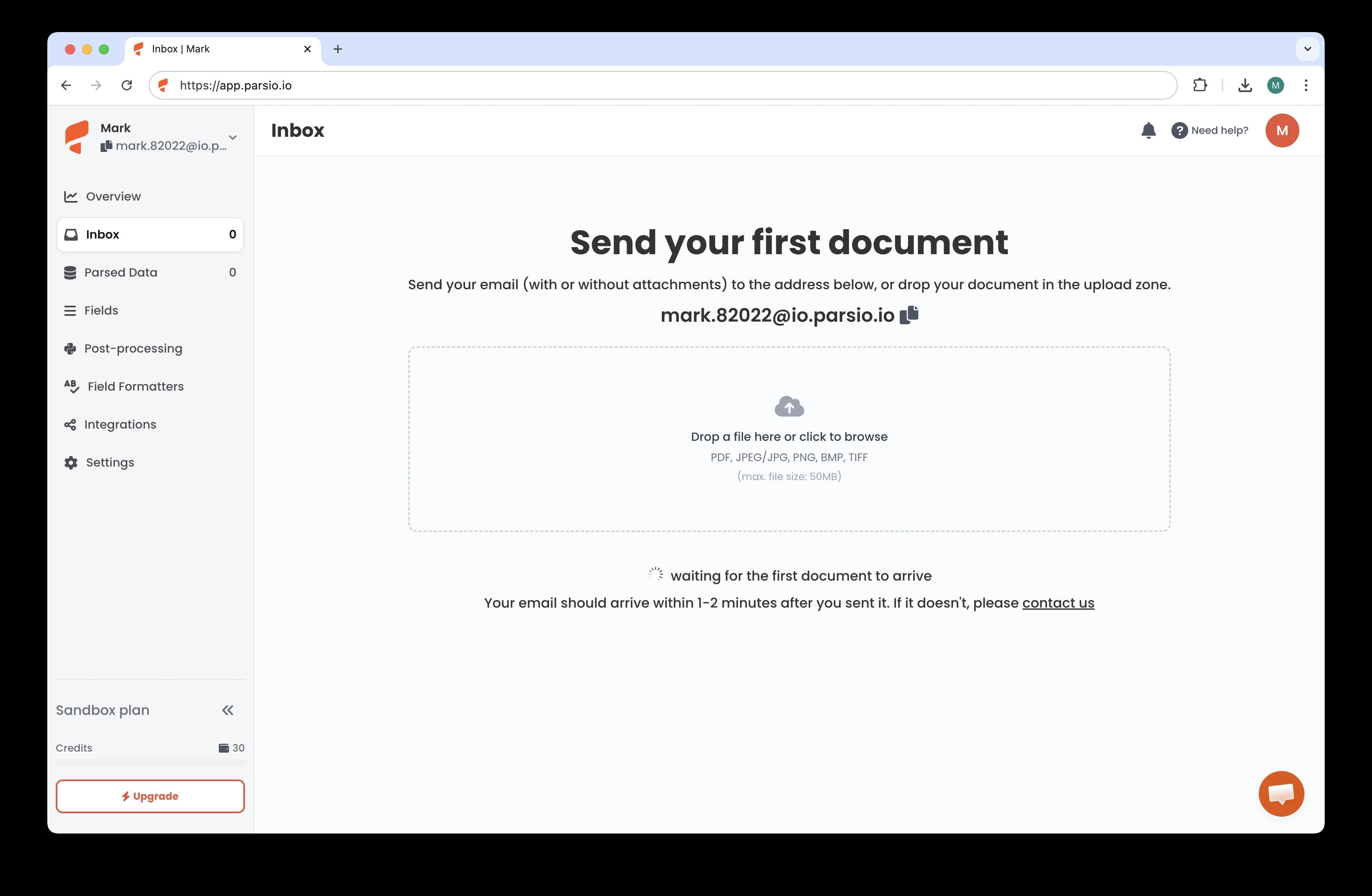Parsio Dashboard