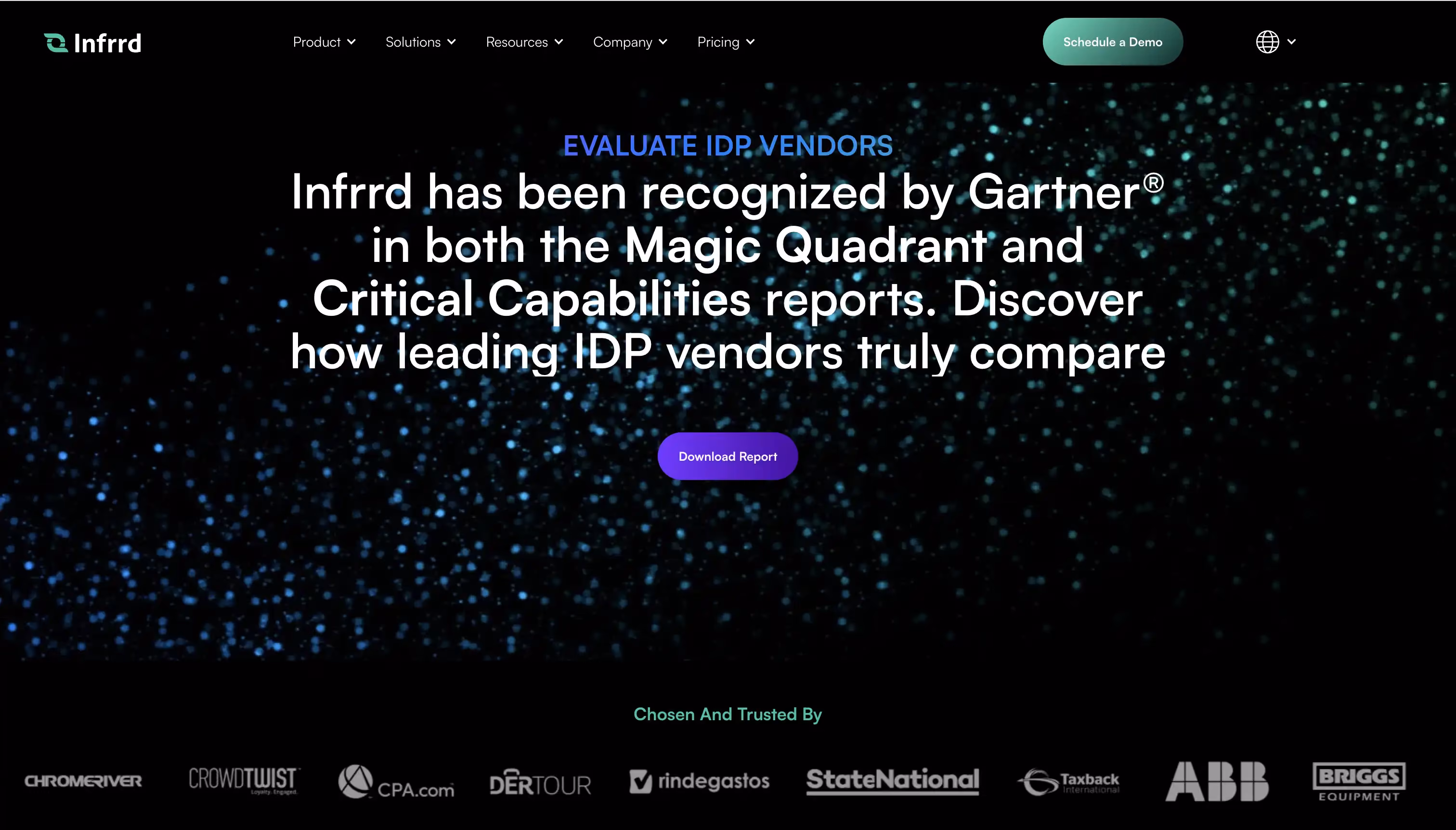 Screenshot du site web de infrrd