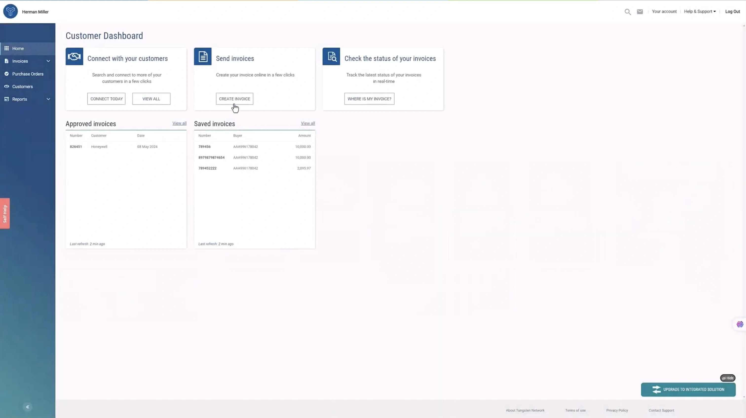 Tungsten Automation Haupt-Dashboard