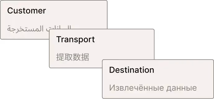 multilingual extraction transport and logistics