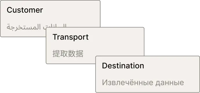 multilingual extraction transport and logistics
