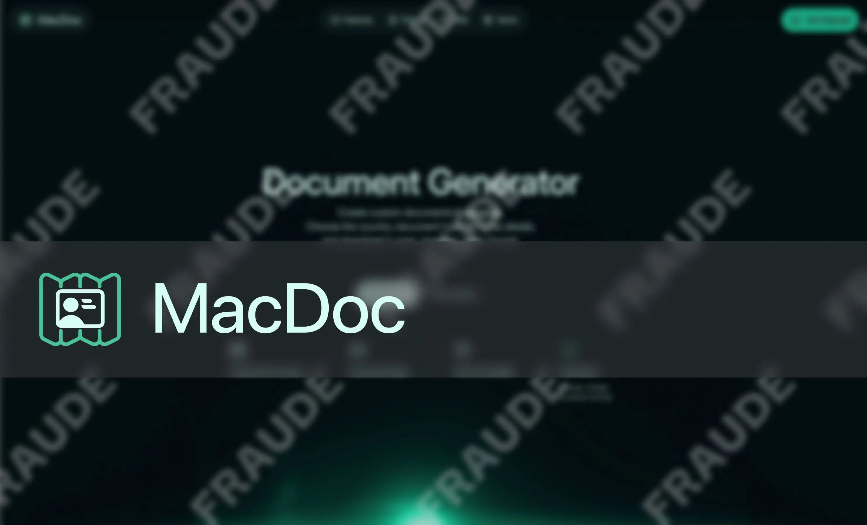 Scrrenshot du site Macdoc avec une bannière (FRAUDE FRAUDE FRAUDE ...) et le logo de l'entreprise