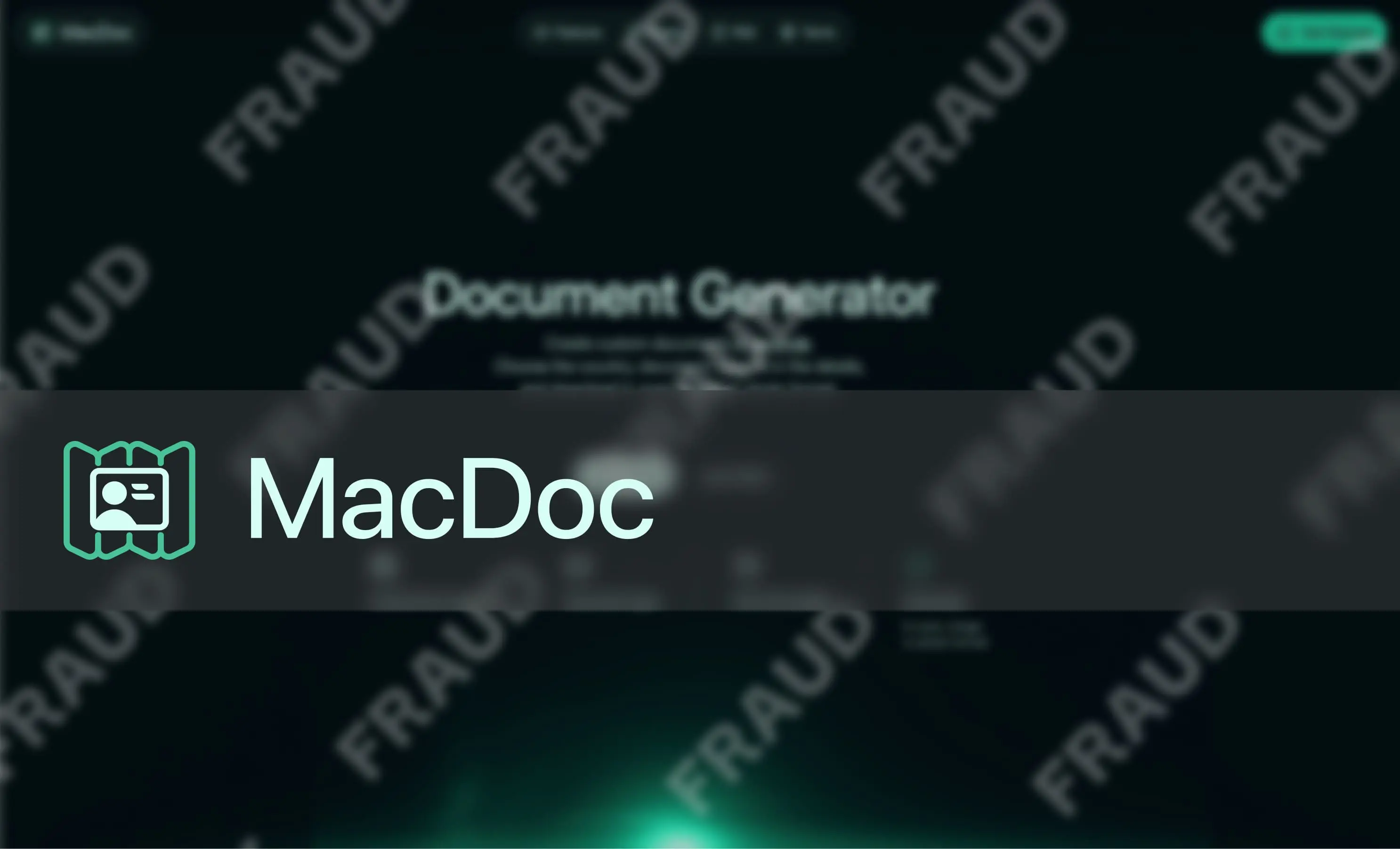 Screenshot of the MacDoc website with a banner (FRAUD FRAUD FRAUD …) and the company logo