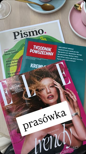 Okładka rolki: w tym tygodniu w kąciku prasowym: • Adam Mirek w @ellepolska - „Pan od nauki”, • Adam Mirek w @magaz