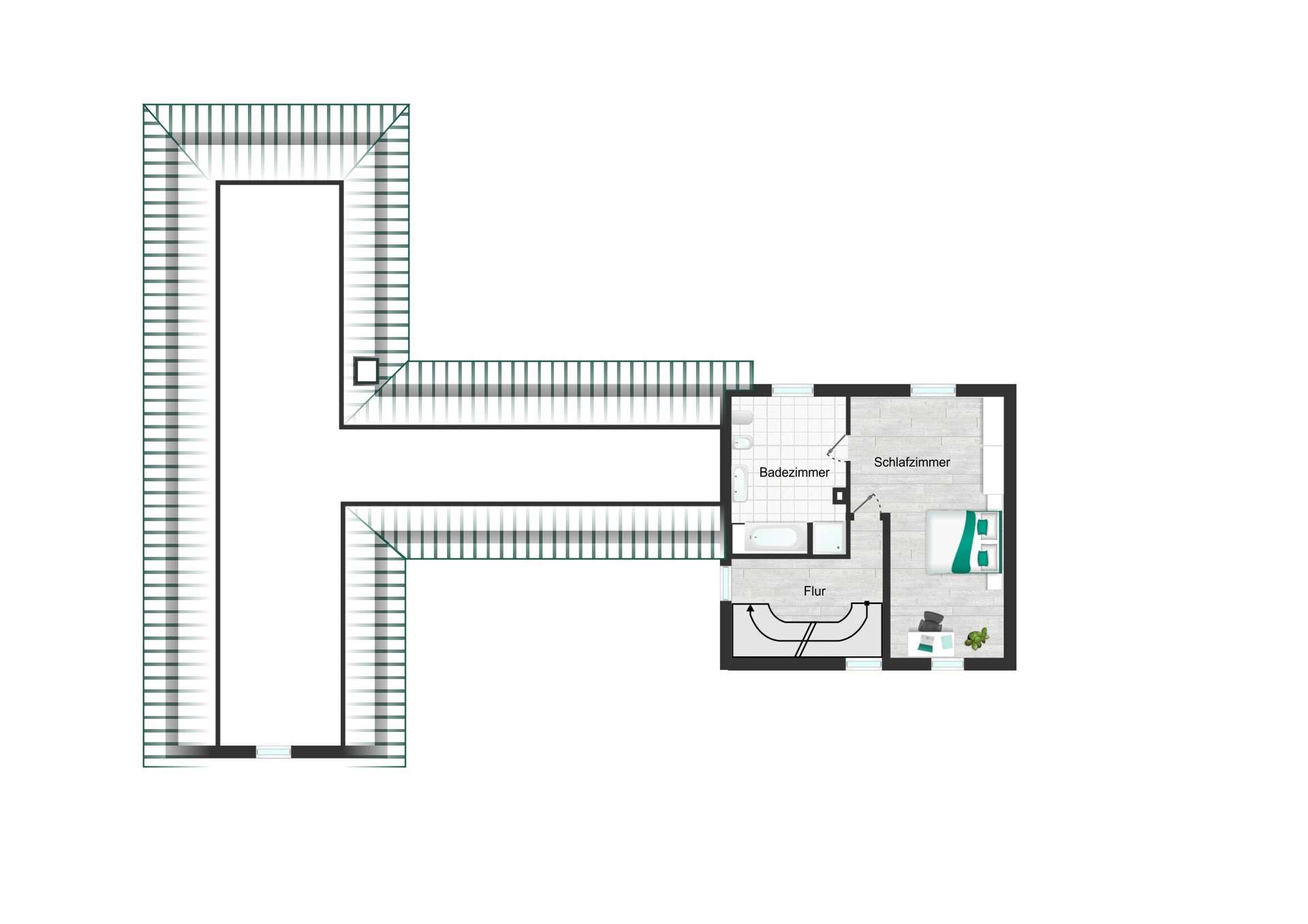 Grundriss Obergeschoss (Altbau)