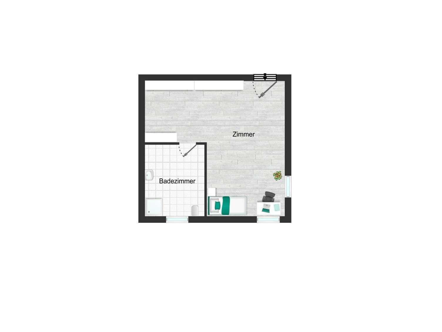 Grundriss Hochparterre (über Garage)