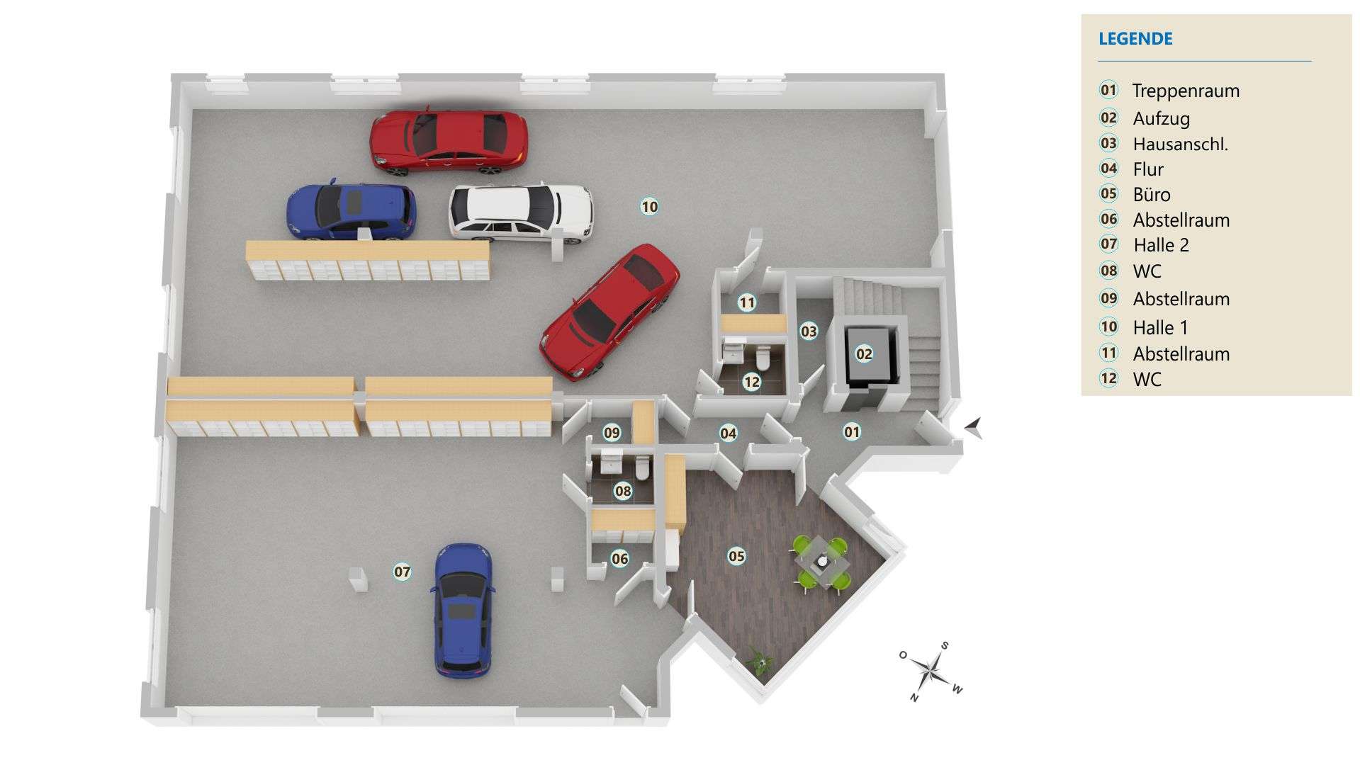Visualisierung Halle Erdgeschoss