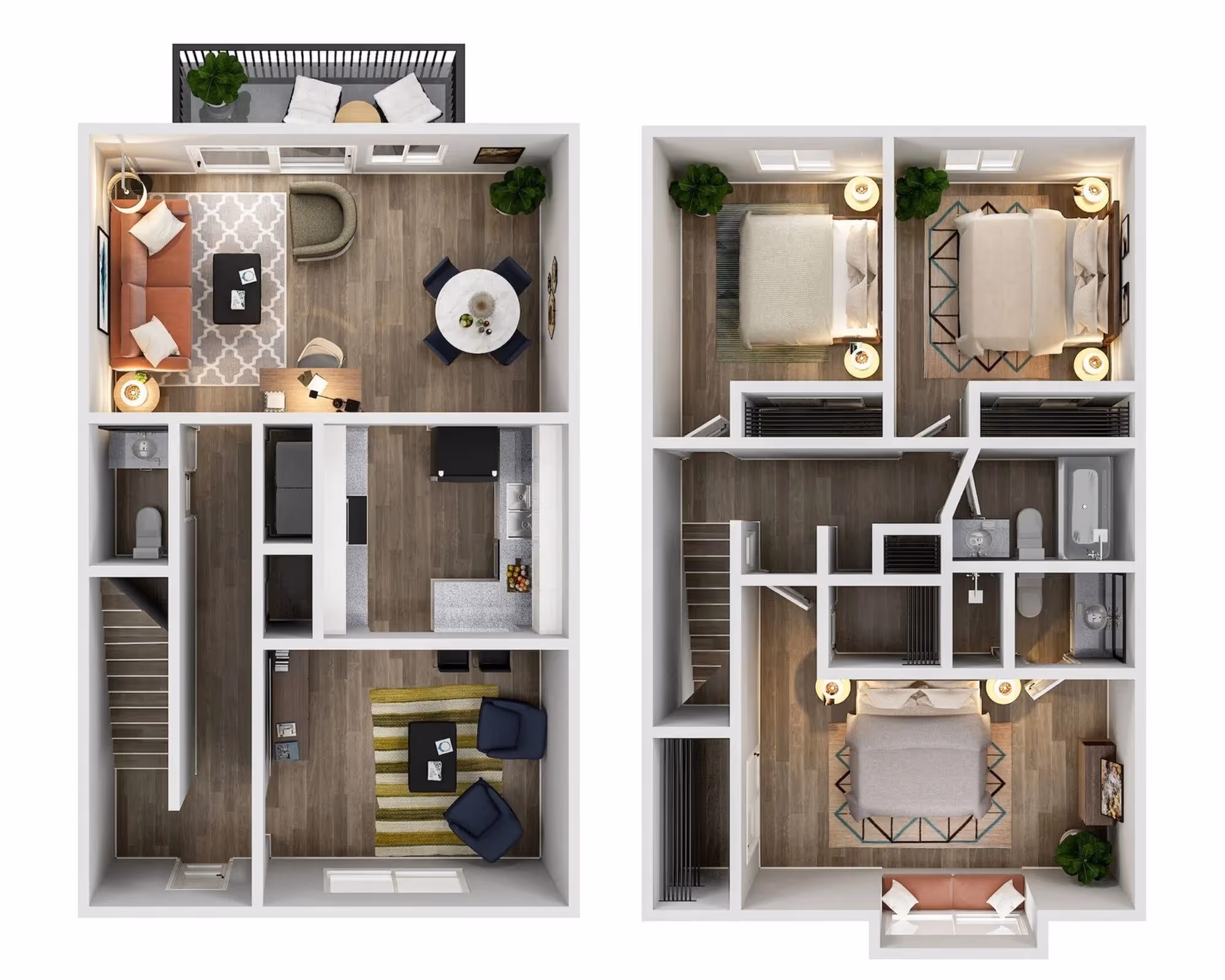 Three Bedroom | Two + Half Bathroom layout