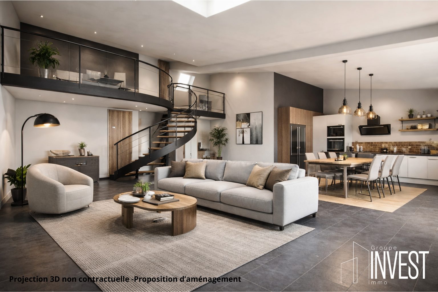 Mouvaux — Ensemble mixte Loft + appartement + Bureau — DPE C — Garage — Jardin