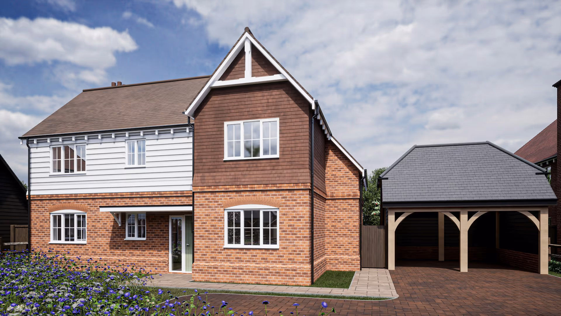 two story brick house