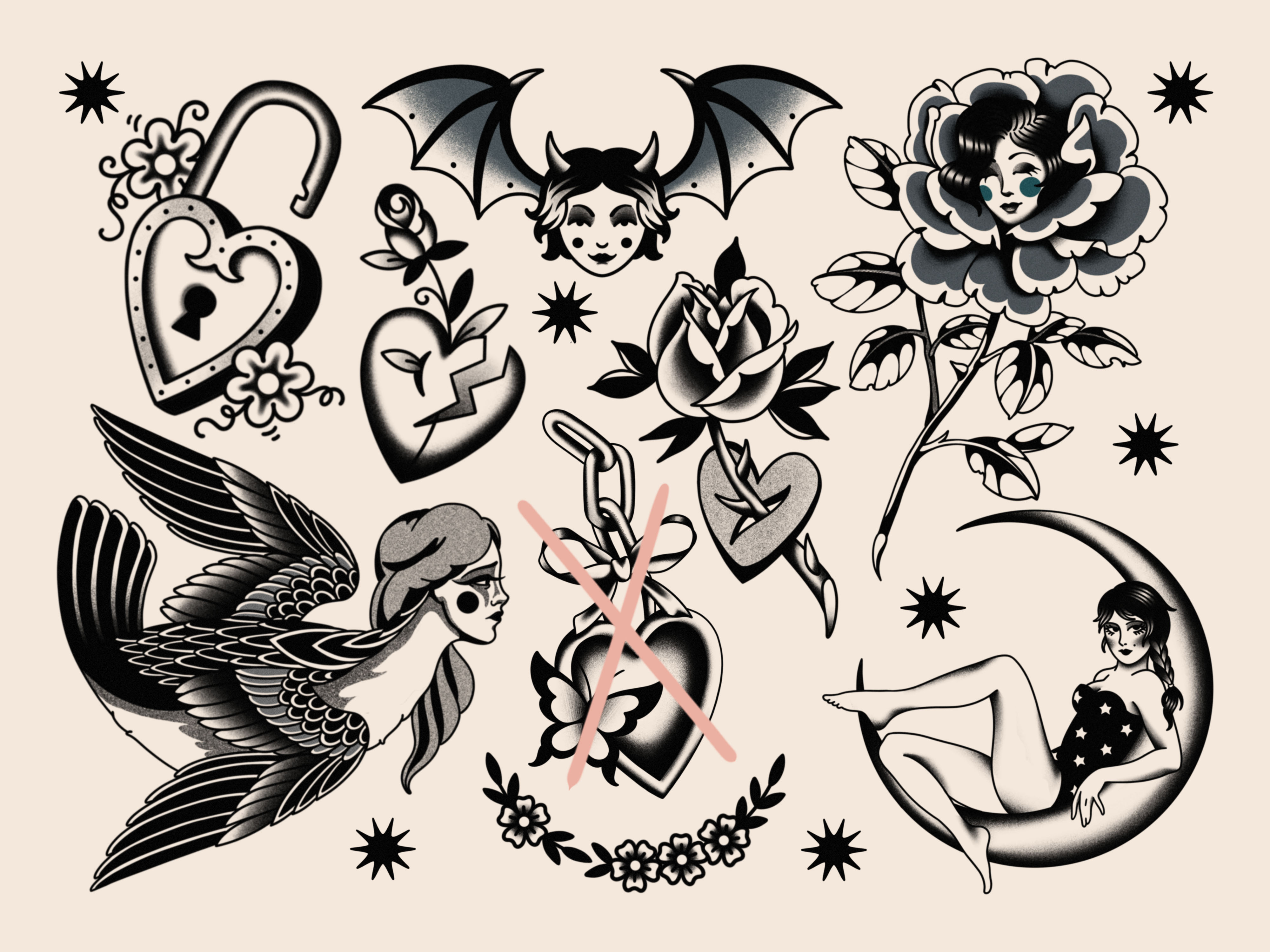 available designs for tattooing