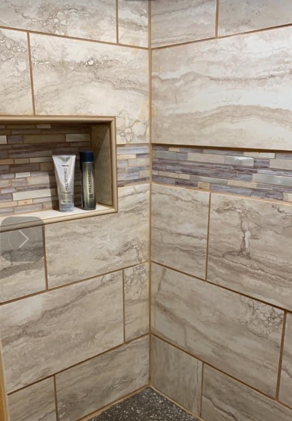 Professionally Designed Tile Shower with Inlet space for shampoo and soaps