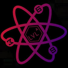 Stylized atom symbol with orbiting electrons surrounding a central hexagon containing the letters 'LVL'.