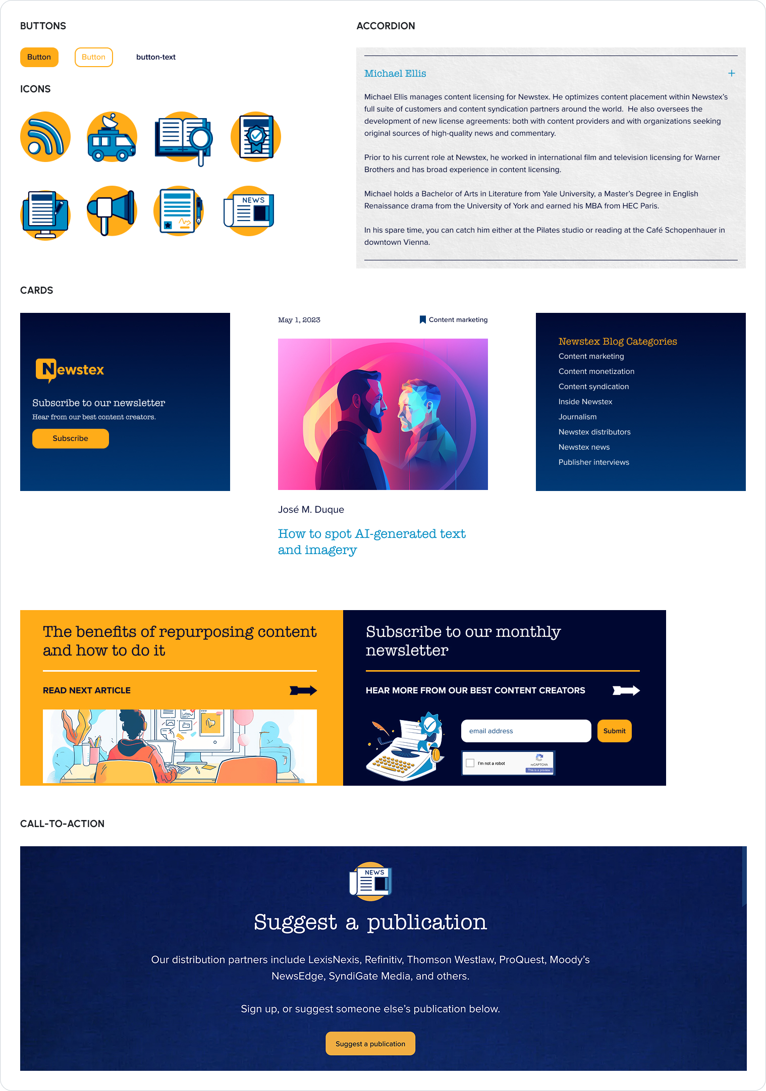 Figma snapshots of modular components.
