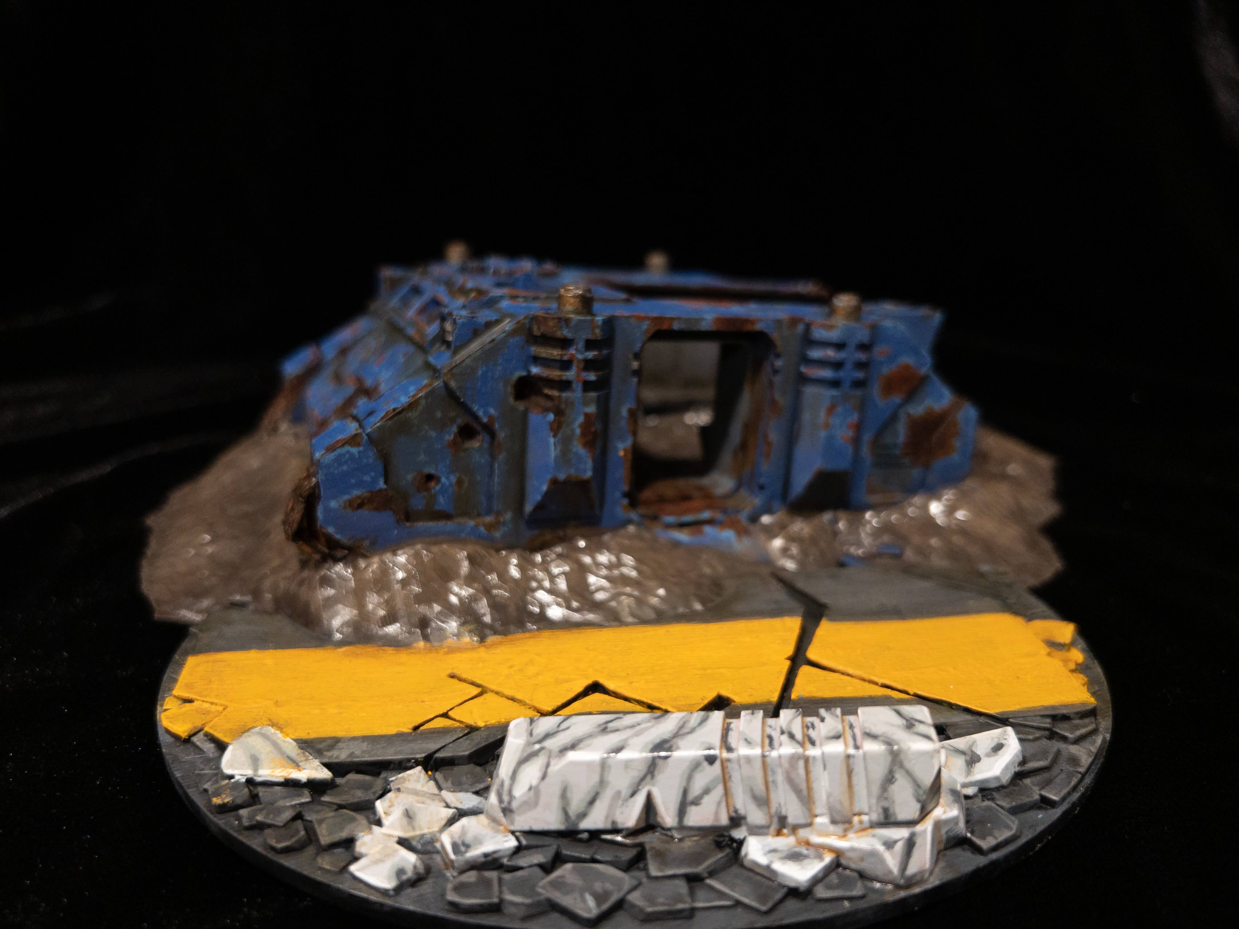 Pro-painted Wrecked Troop Transport Terrain Piece