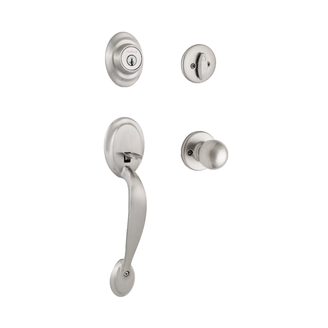 Dakota Handleset with Polo Knob - Deadbolt Keyed One Side with SmartKey