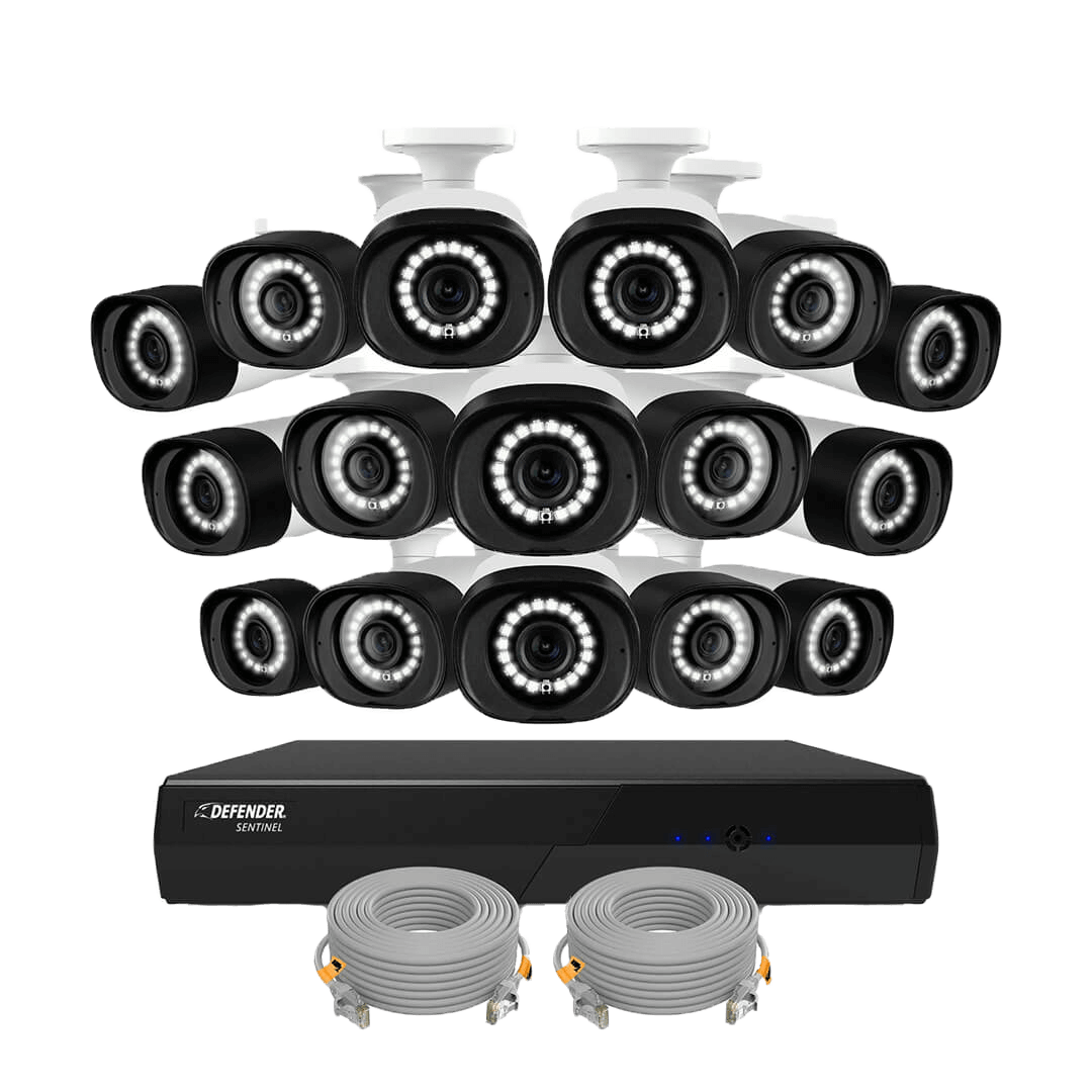 Sentinel 4K Ultra HD Wired 16 Channel PoE NVR Security System with 16 Cameras