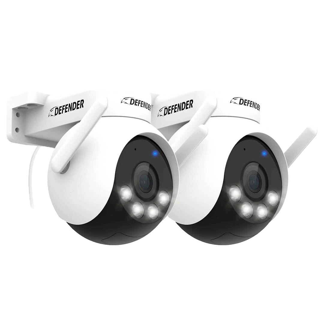 AI POWERED 4K Everwatch PTZ 360° Wi-Fi Plug-in Power Security Camera, 2 Pack