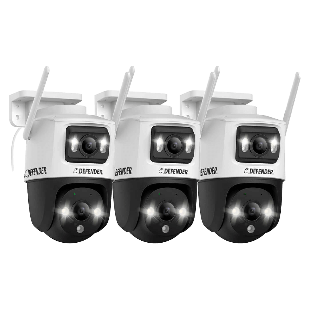 AI POWERED Guard Pro 3K PLUS Dual Lens PTZ Wi-Fi 6 Plug-in Security Camera, 3 Pack