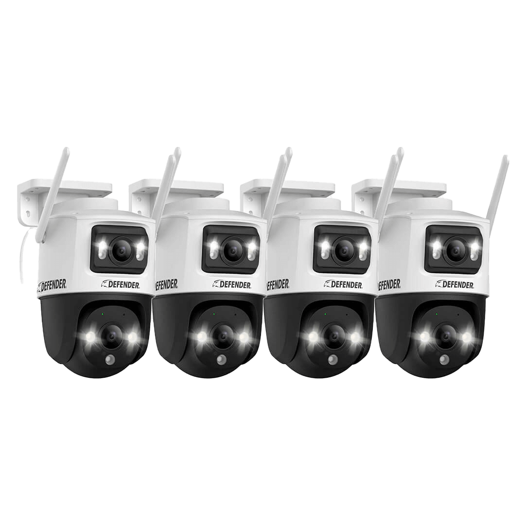 AI POWERED Guard Pro 3K PLUS Dual Lens PTZ Wi-Fi 6 Plug-in Security Camera, 4 Pack