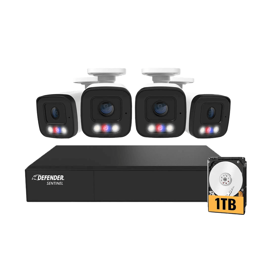 AI POWERED Sentinel 4K Ultra HD Wired 8 Channel PoE NVR Security System, 1TB HDD & 4 Metal Cameras
