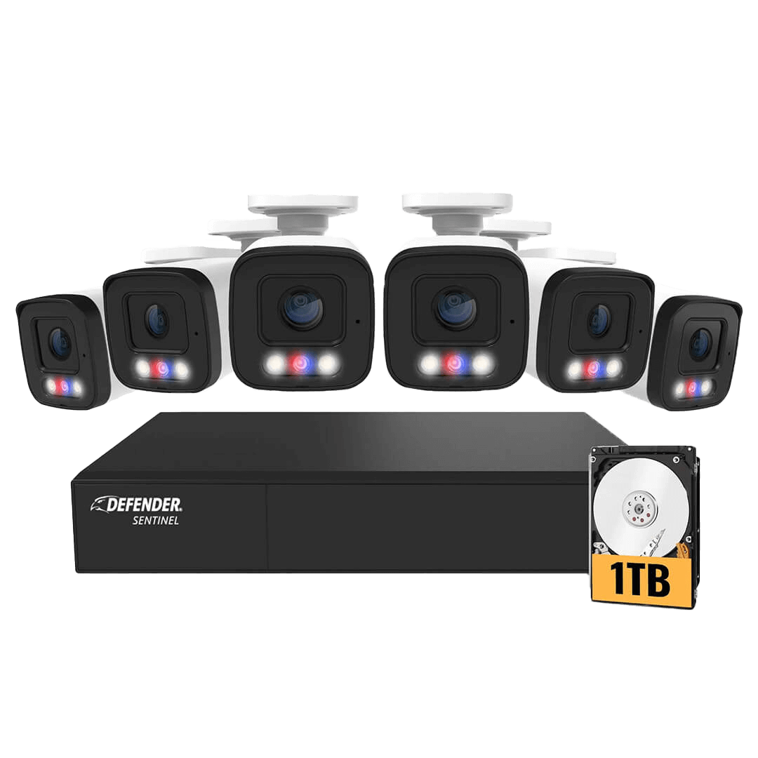 AI POWERED Sentinel 4K Ultra HD Wired 8 Channel PoE NVR Security System, 1TB HDD & 6 Metal Cameras