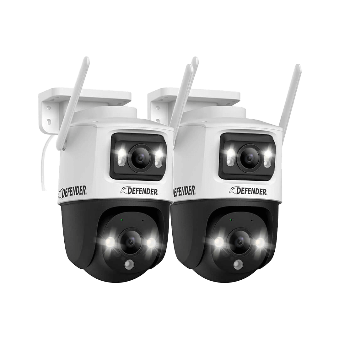 AI POWERED Guard Pro 3K PLUS Dual Lens PTZ Wi-Fi 6 Plug-in Security Camera, 2 Pack