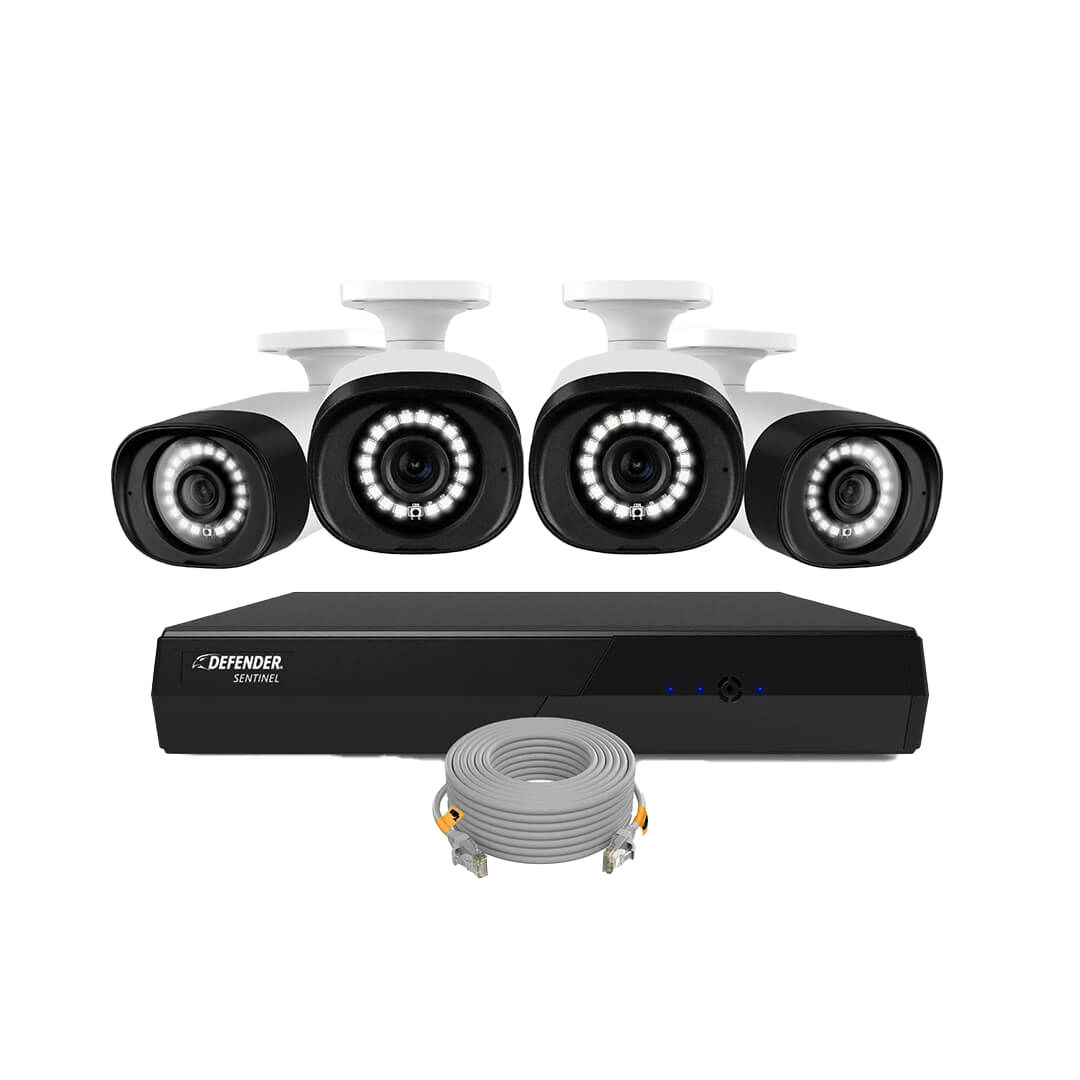 Sentinel 4K Ultra HD Wired 8 Channel POE NVR Security System with 4 Cameras