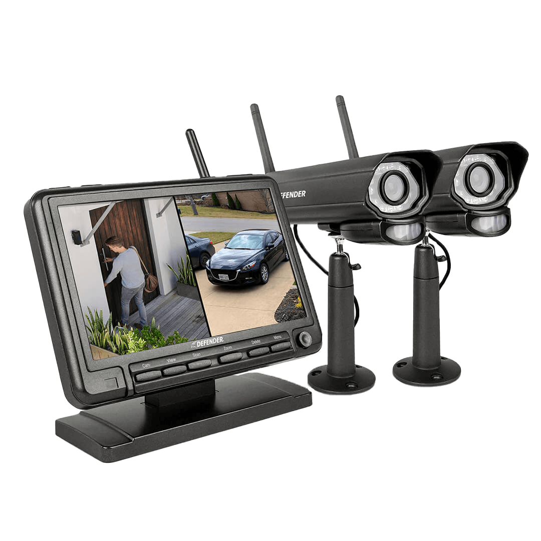 PhoenixM2 Non-WiFi. Plug-In Power Security System with 2 Metal Cameras