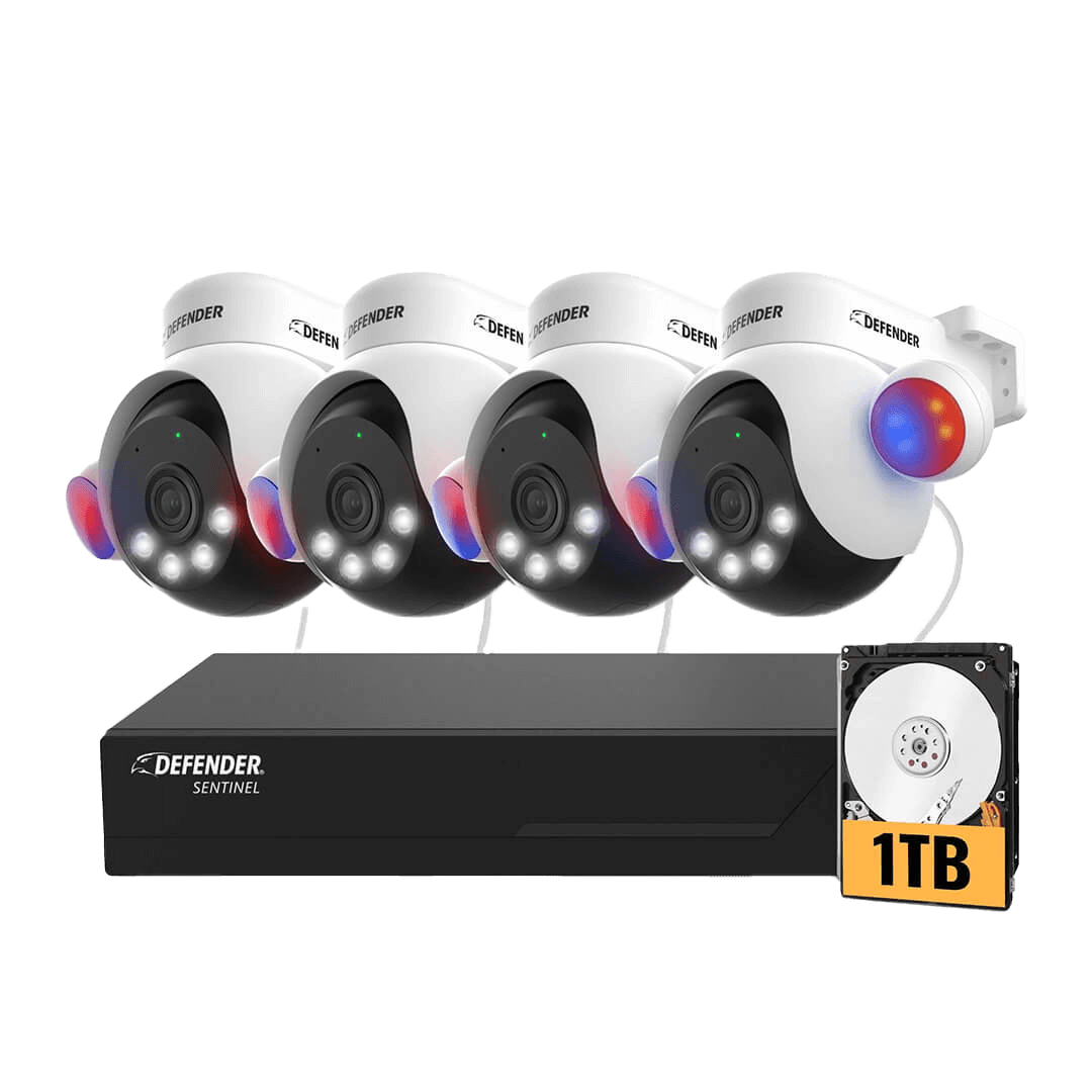 AI POWERED Sentinel 4K PTZ Wired 8 Channel PoE NVR AI-Powered Security System with 4 Cameras