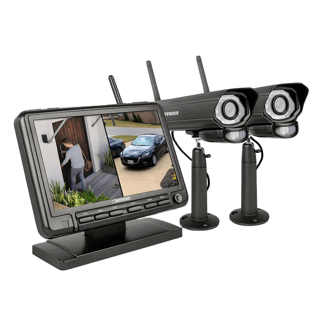 PhoenixM2 Non-WiFi. Plug-In Power Security System with 4 Metal Cameras