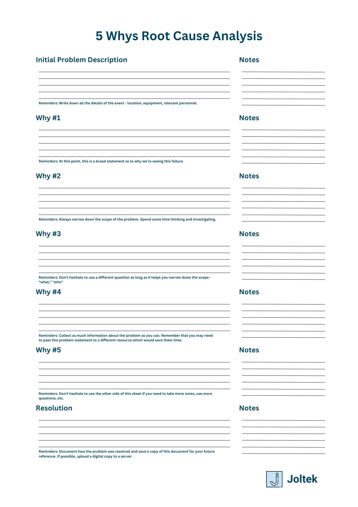 Figure 4 - 5 Whys Root Cause Analysis: A Step-by-Step Guide with Template for Effective Problem Solving | 5 Whys Template