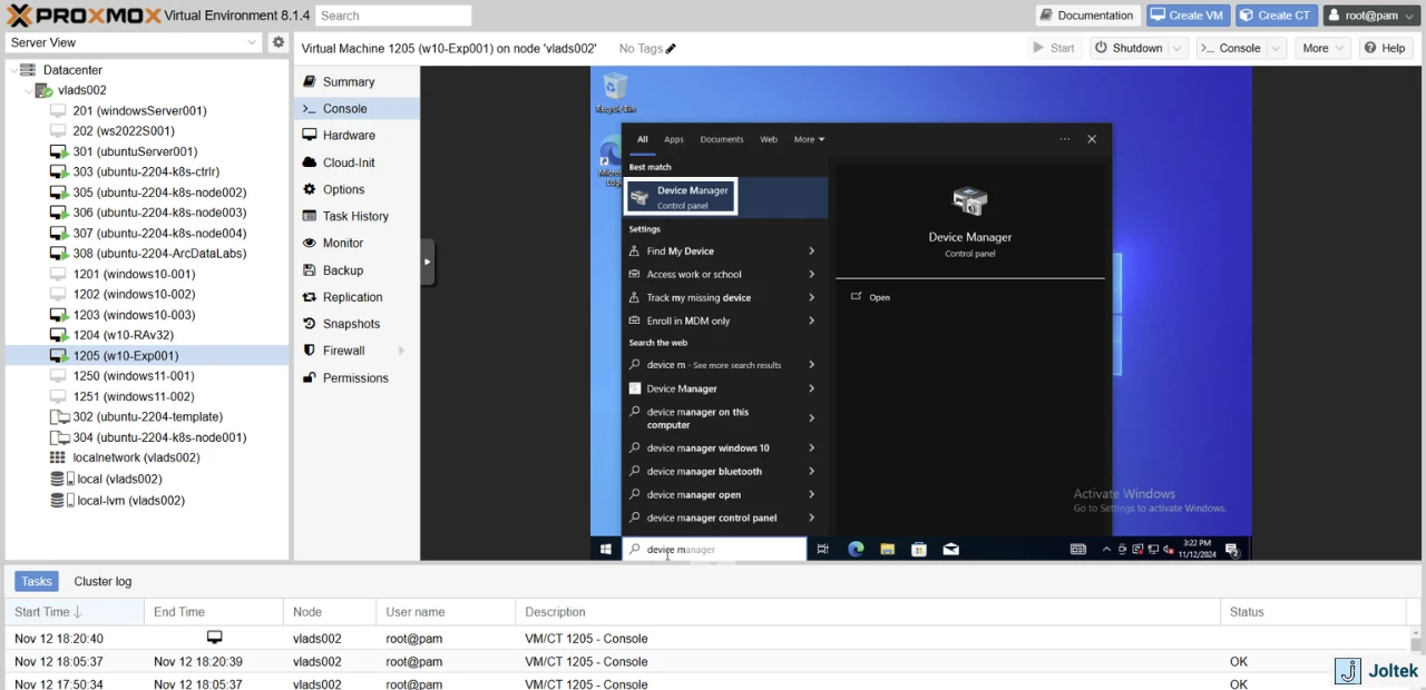 Figure 1 - Installing a Windows VM on a DELL PowerEdge R730xd with Proxmox | Using Device Manager to Update Drivers in Windows