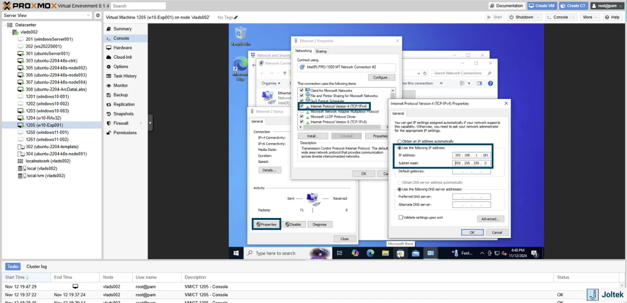 Figure 20 - Installing a Windows VM on a DELL PowerEdge R730xd with Proxmox | Configuring Network Adapter on Windows