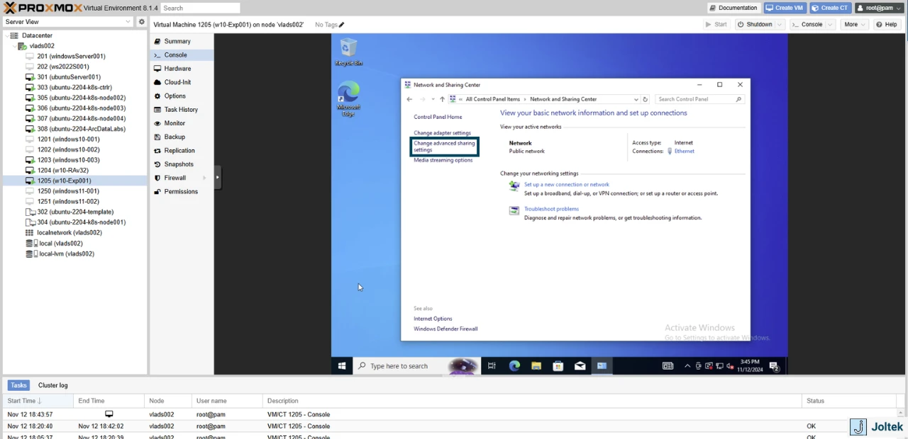 Figure 11 - Installing a Windows VM on a DELL PowerEdge R730xd with Proxmox | Changing Adapter Settings