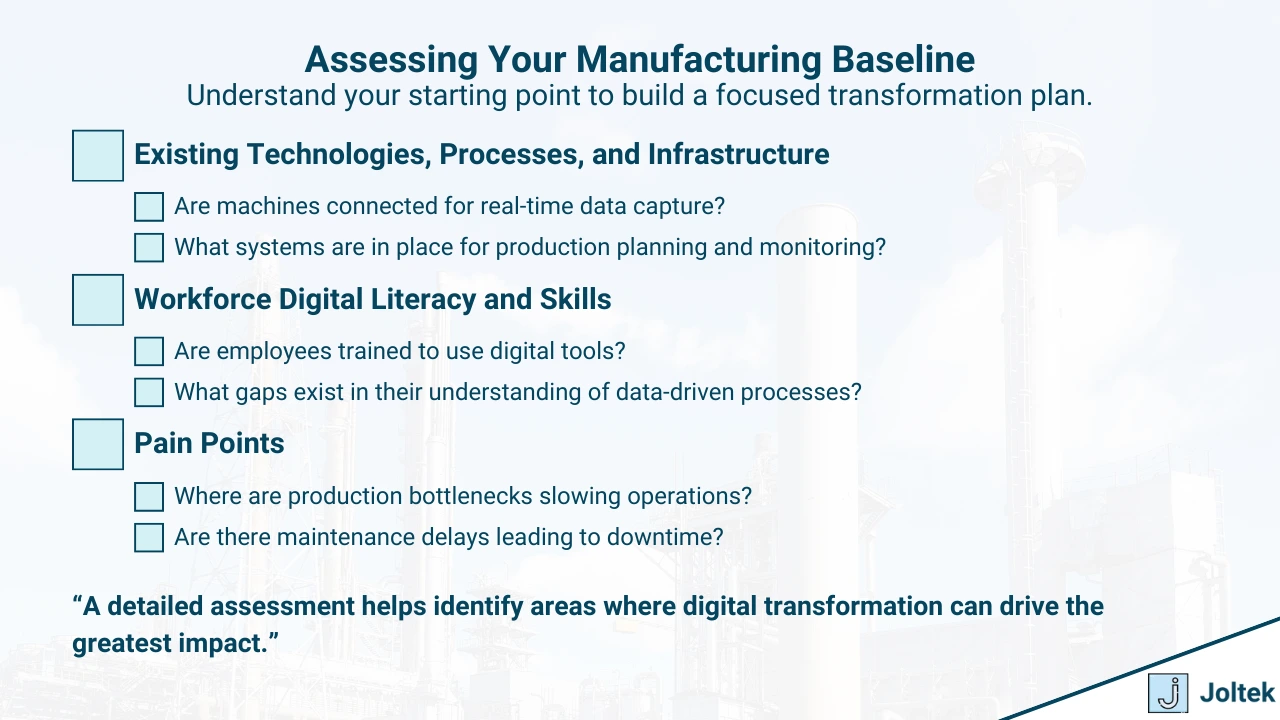 Figure 2 - How to Craft a Digital Transformation Plan for Manufacturing Success | Assessing Your Manufacturing Baseline