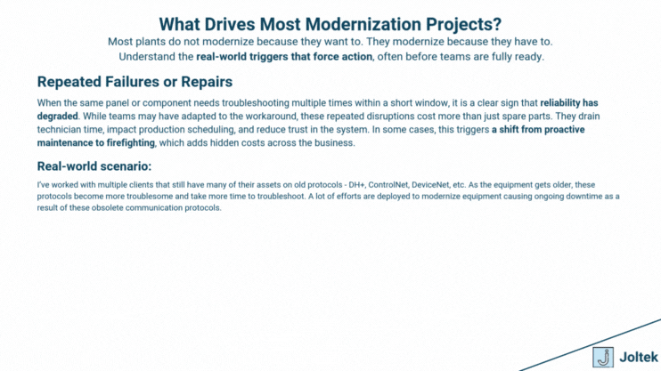 Figure 6 - Control System Modernization: Aligning Operations with Long-Term Strategy | What Drives Most Modernization Projects?