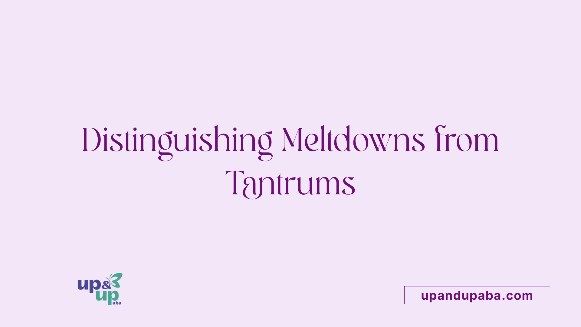 Distinguishing Meltdowns from Tantrums
