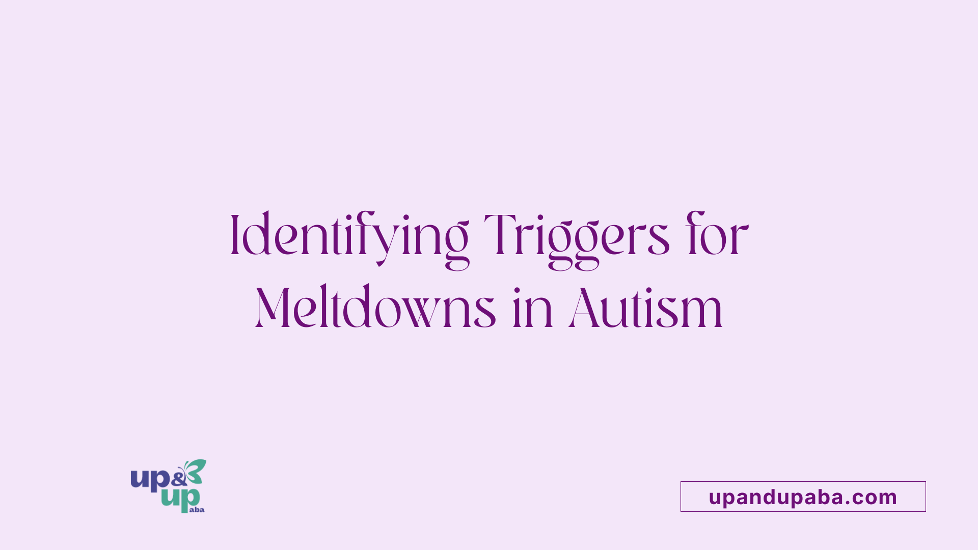 Identifying Triggers for Meltdowns in Autism