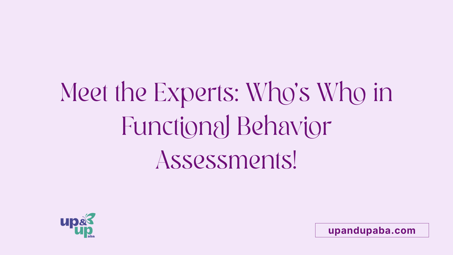 Meet the Experts: Who's Who in Functional Behavior Assessments!