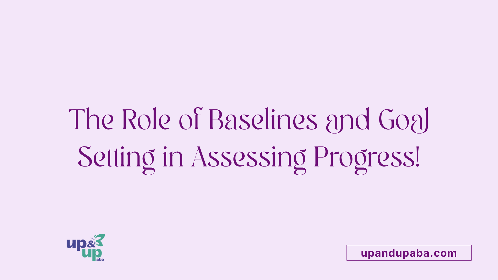 The Role of Baselines and Goal Setting in Assessing Progress!
