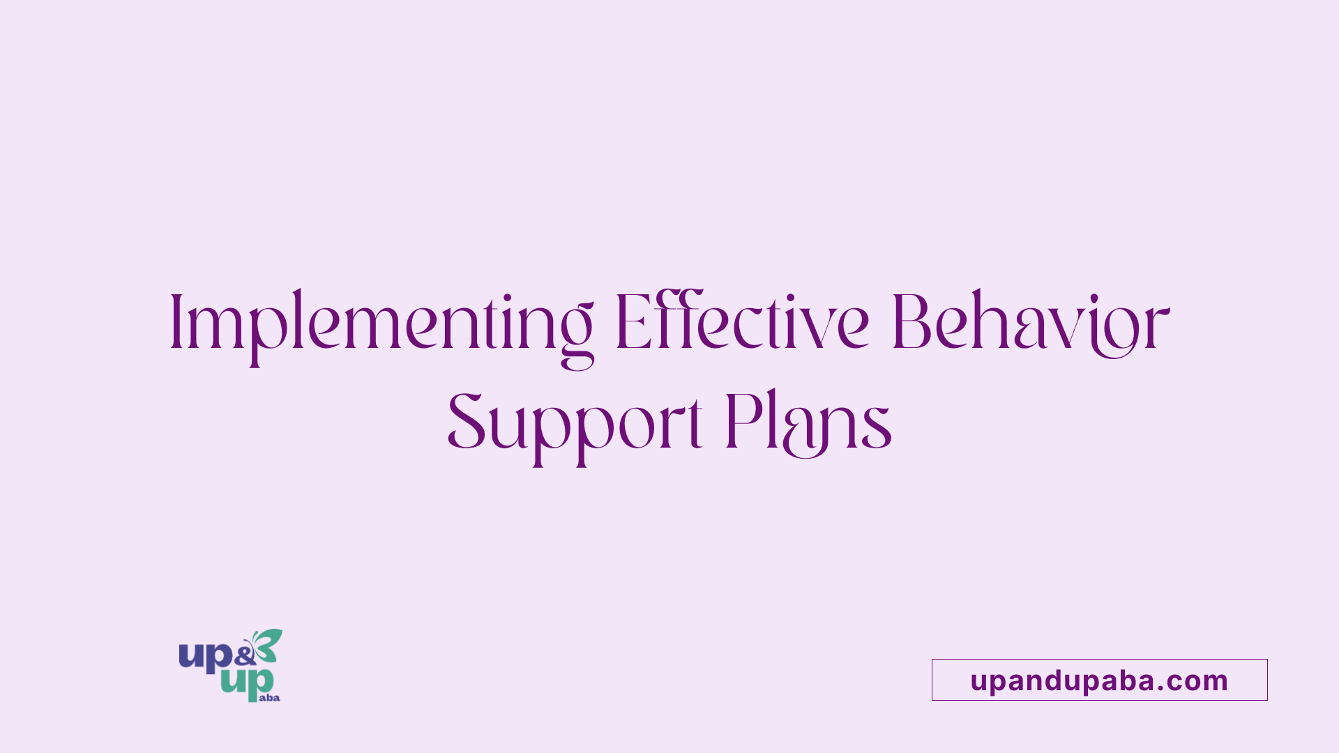 Implementing Effective Behavior Support Plans