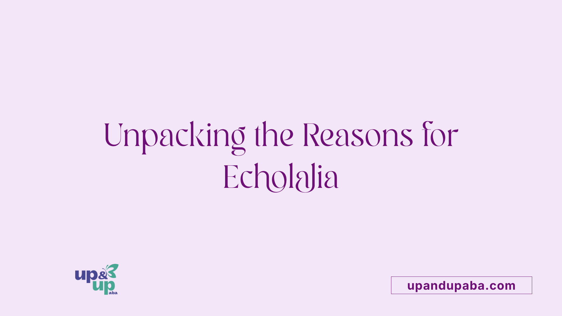 Unpacking the Reasons for Echolalia
