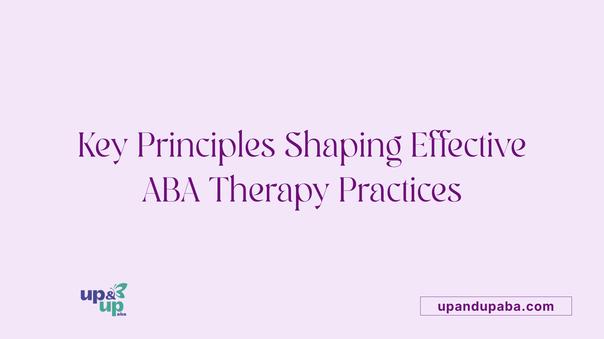 Key Principles Shaping Effective ABA Therapy Practices