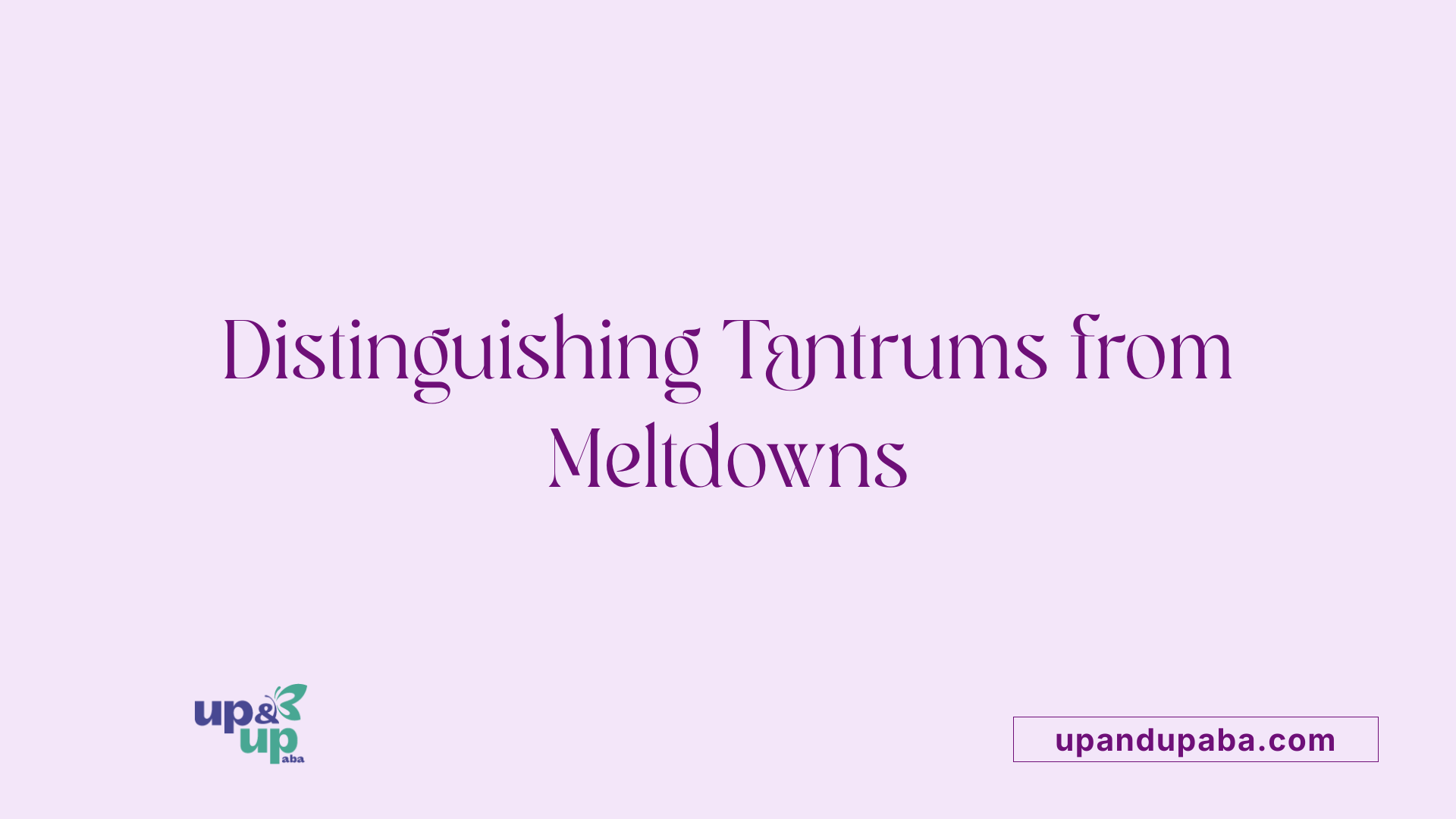 Distinguishing Tantrums from Meltdowns