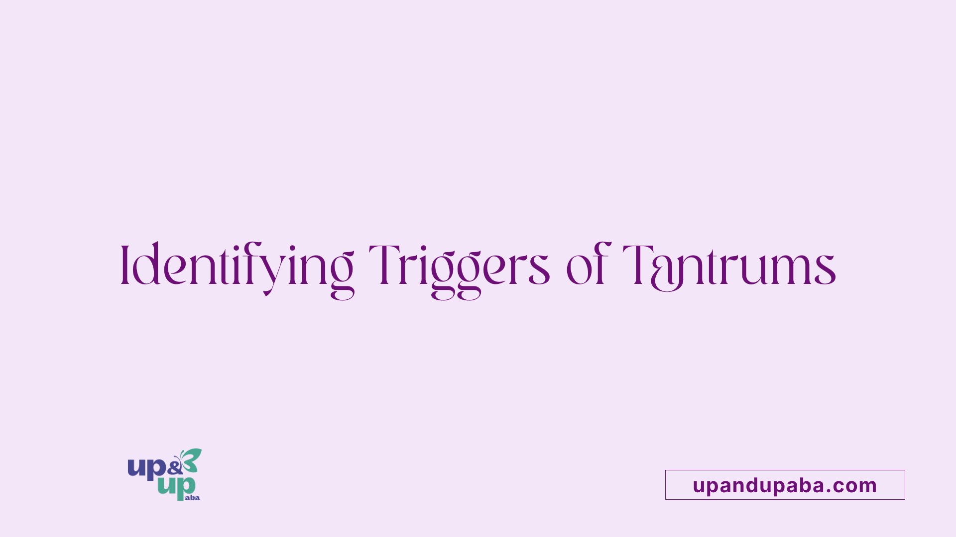 Identifying Triggers of Tantrums