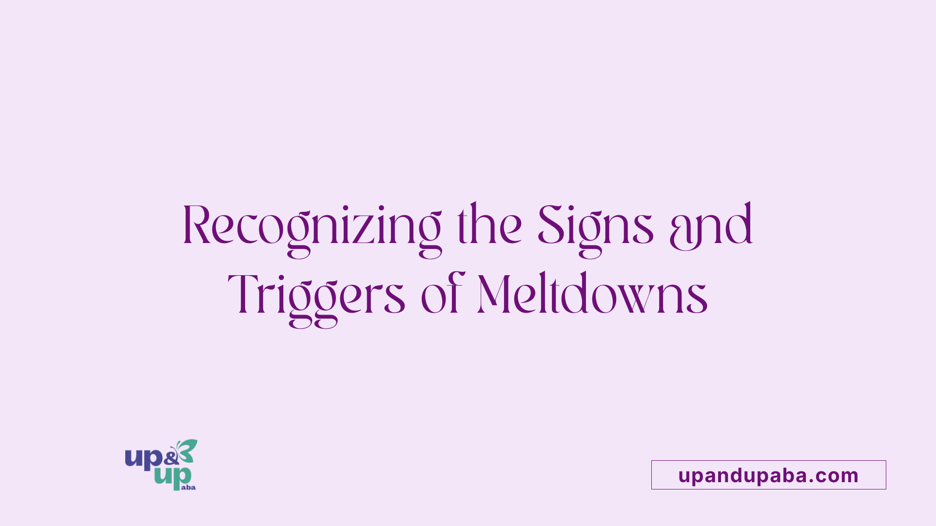 Recognizing the Signs and Triggers of Meltdowns
